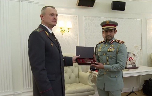 Mohammed bin Tahnoun receives two medals from Belarus